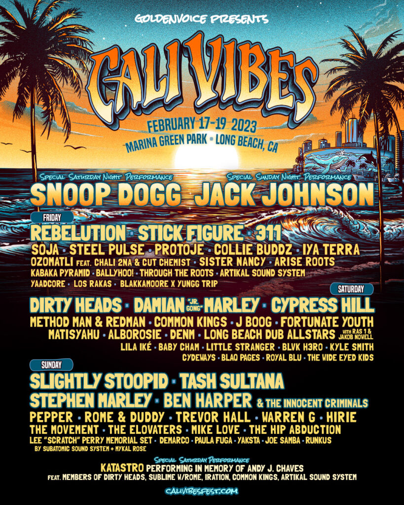 Cali Vibes Line up poster 2023