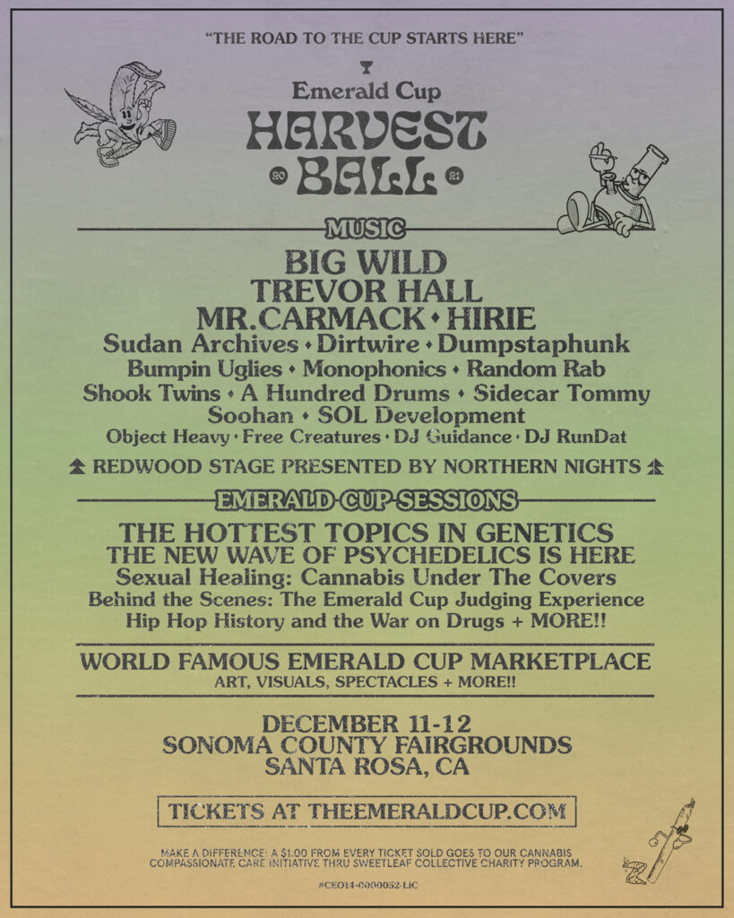 Emerald Cup Harvest Ball poster 2021