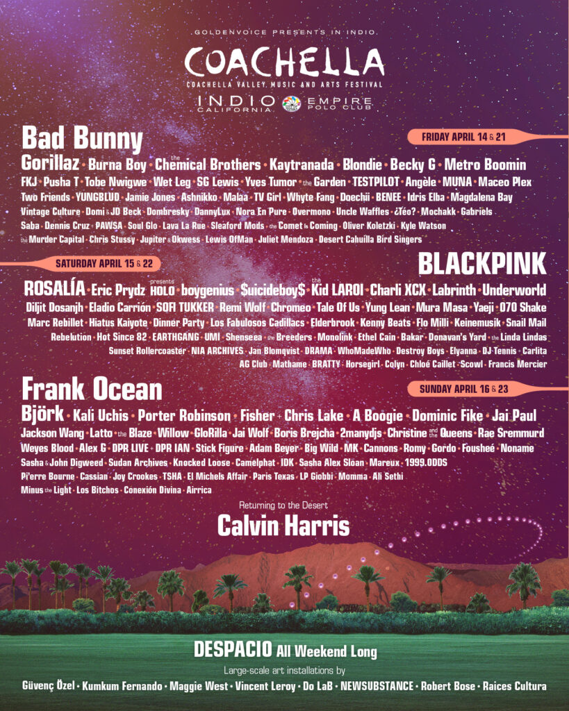 coachella line up poster 2023